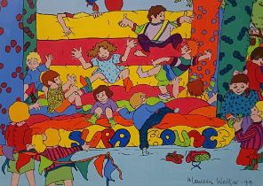 Maureen Walker, Bounce For Joy, gouache, signed and dated 1991, 21 x 30 cm