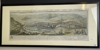 A Buck coloured print, The South East Prospect Of The City Of Bath, 32 x 83 cm