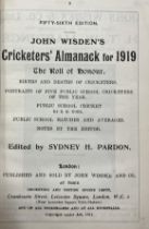 A Wisden Cricketers' Almanack, 1919 Provenance:  From the Harry Brewer Cricket Memorabilia