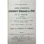 A Wisden Cricketers' Almanack, 1916 Provenance:  From the Harry Brewer Cricket Memorabilia