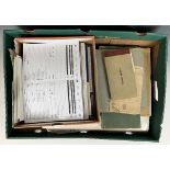 Assorted cricketing score books, and other items (2 boxes) Provenance:  From the Harry Brewer