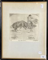 20th century, Spanish school, La Veronica - a bullfighter and bull, indistinctly titled and