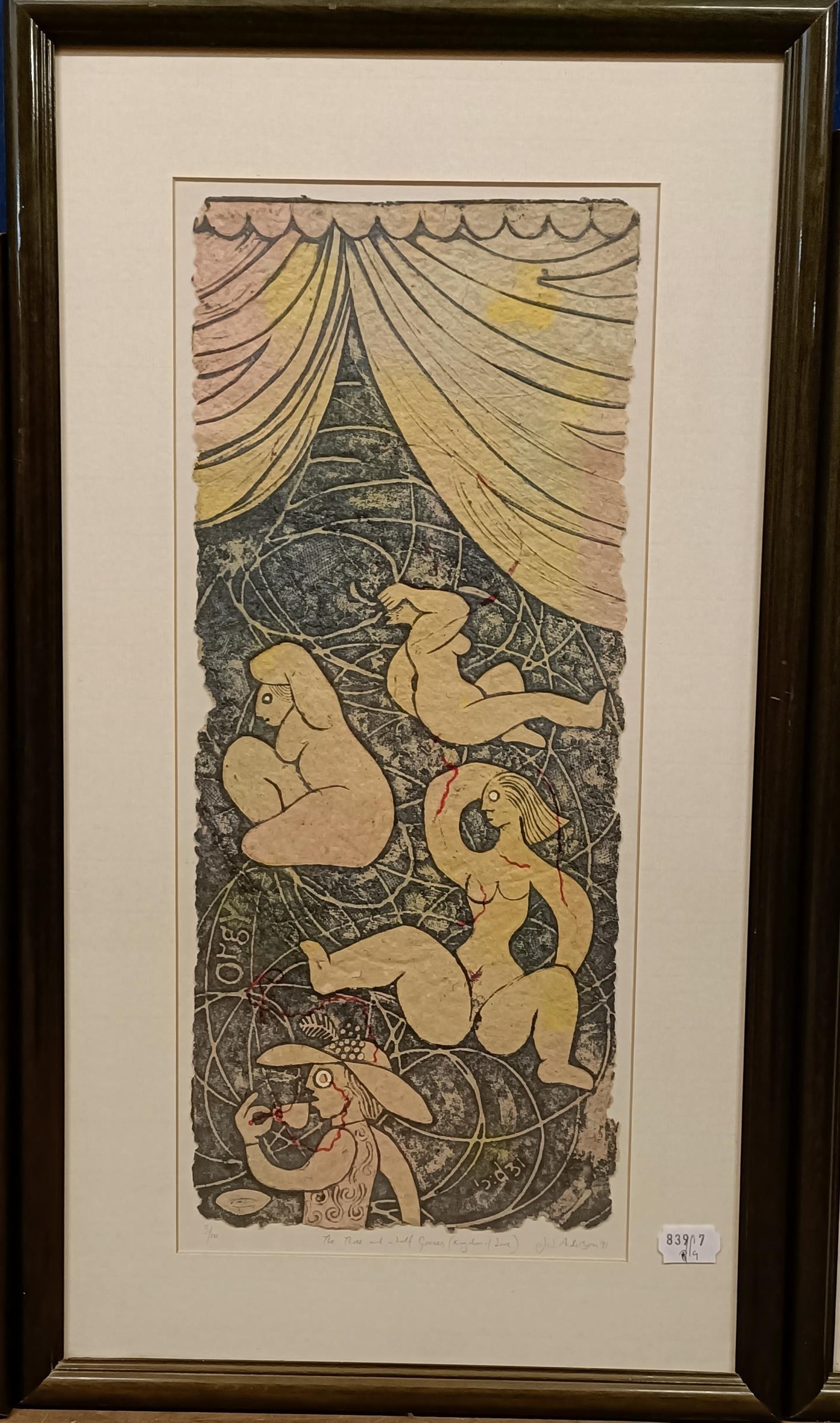 J W Anderson, The Three and A Half Graces, limited edition print, 3/10, signed in pencil, 53 x 23 - Image 2 of 5
