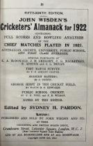 A Wisden Cricketers' Almanack, 1922 Provenance:  From the Harry Brewer Cricket Memorabilia