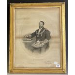 A Masonic portrait print, Joseph Gundry, 56 x 42 cm