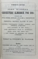 A Wisden Cricketers' Almanack, 1893 Provenance:  From the Harry Brewer Cricket Memorabilia