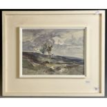 Dealtroy, a landscape with a tree, watercolour, signed, 28 x 37 cm