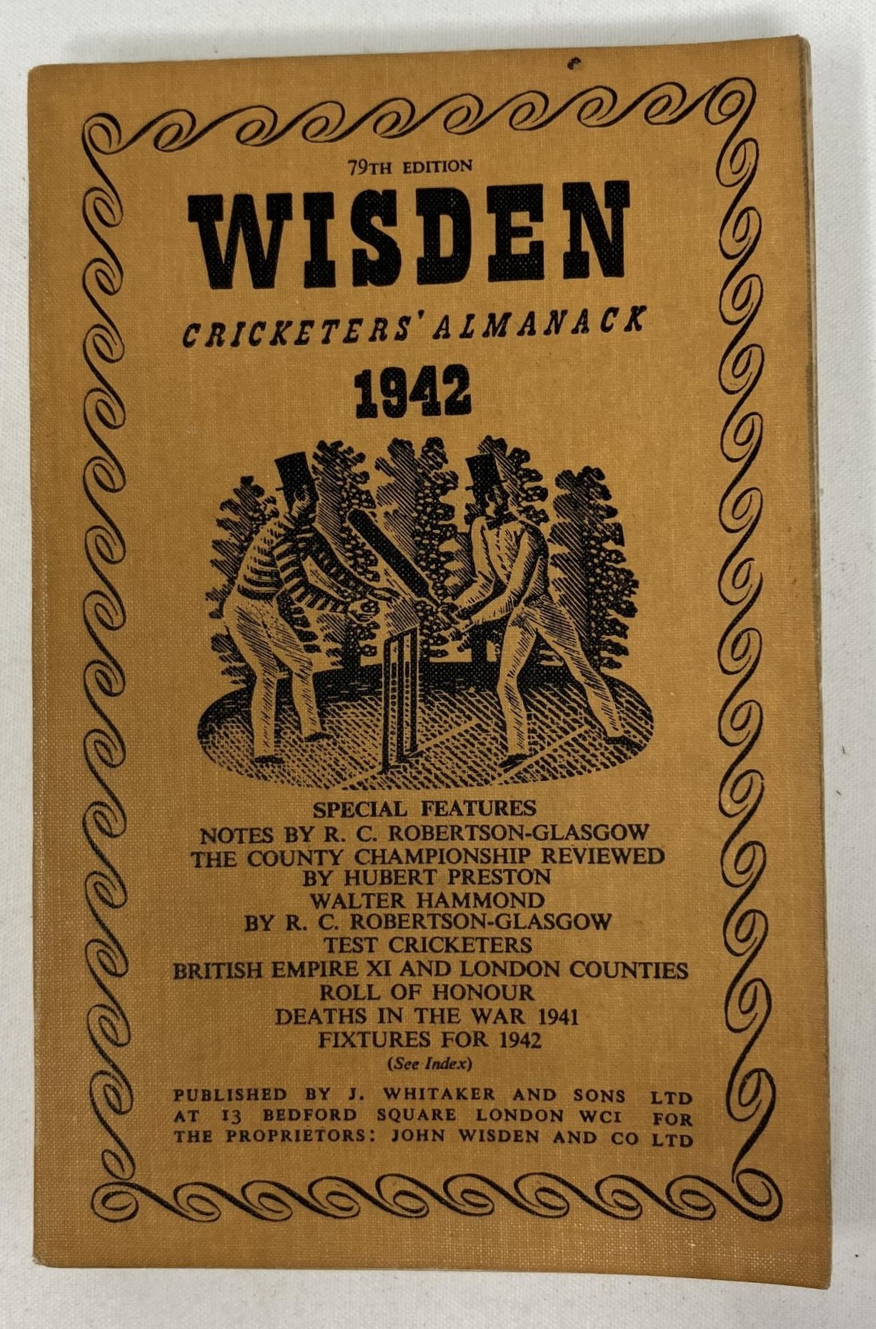 A Wisden Cricketers' Almanack, 1942 Provenance:  From the Harry Brewer Cricket Memorabilia - Image 2 of 3