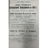 A Wisden Cricketers' Almanack, 1911 Provenance:  From the Harry Brewer Cricket Memorabilia
