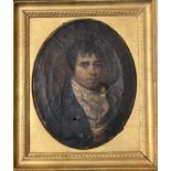 English school, 19th century, a portrait of a gentleman, oil on canvas, oval, 32 x 26 cm Overall