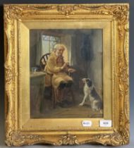 A Austen, the good dog, oil on canvas, signed, 30 x 24 cm