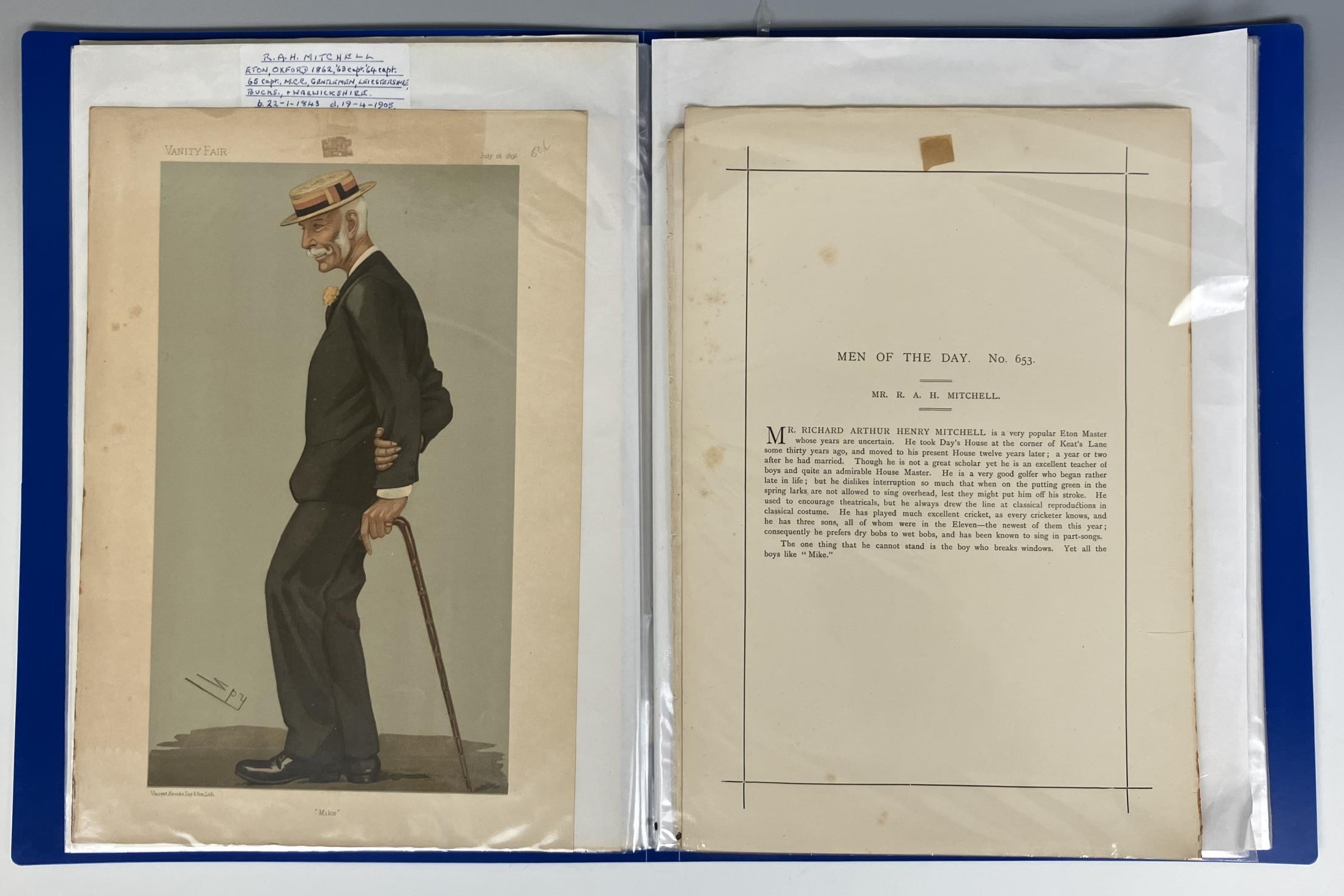 A portfolio of Spy prints, various cartoons related to cricket, and other items Provenance:  From - Image 4 of 5