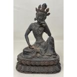 A bronze Buddha, 21 cm high