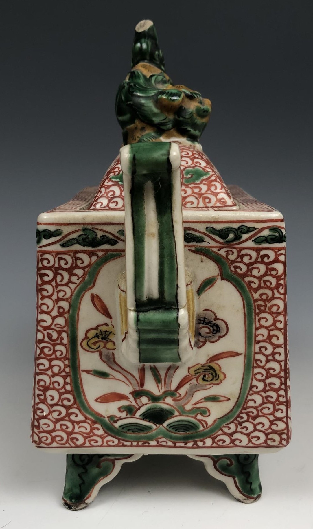 A pair of Chinese two handled censers and covers, decorated dragons, 17 cm high (2) some damage - Image 9 of 11