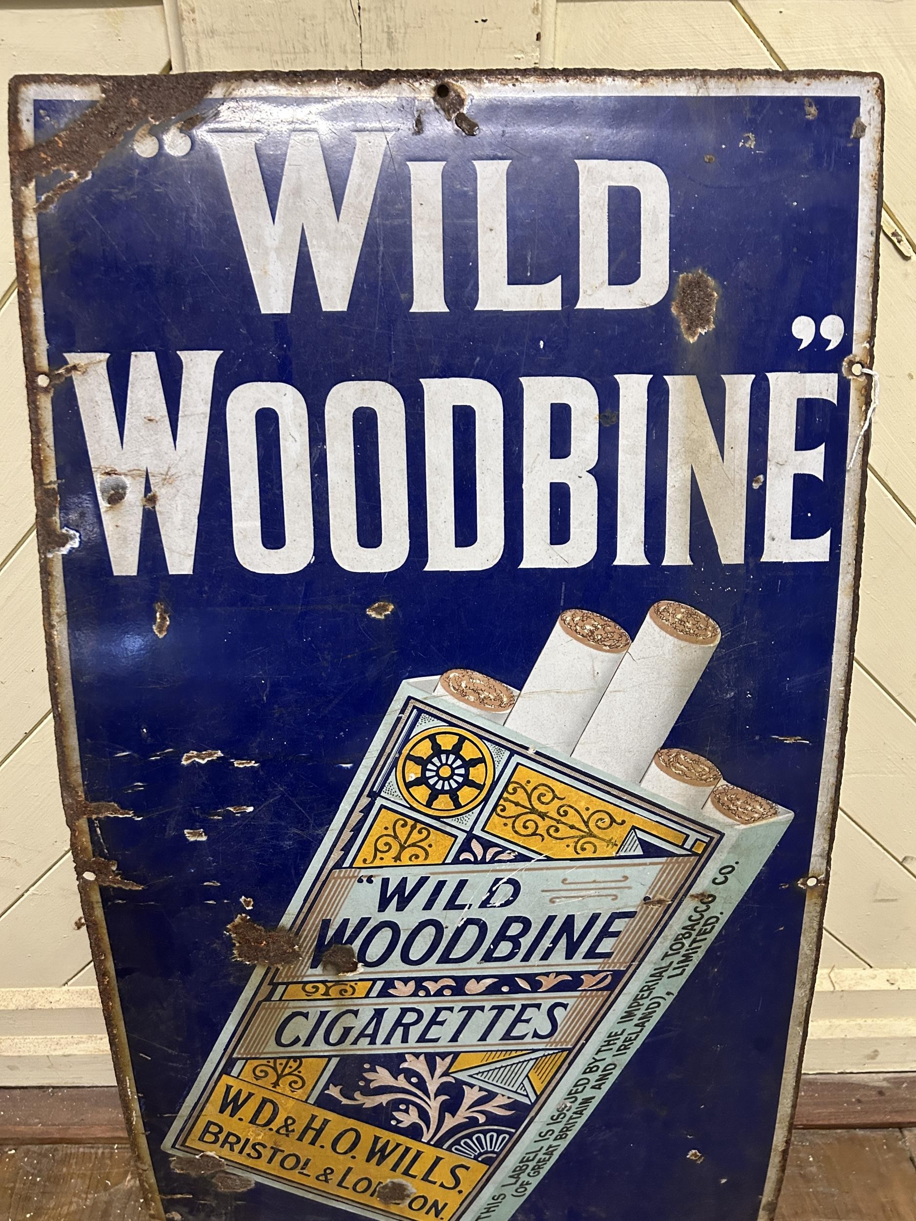 An enamel sign, Wild Woodbine Cigarettes, 95 x 46 cm - Image 3 of 4