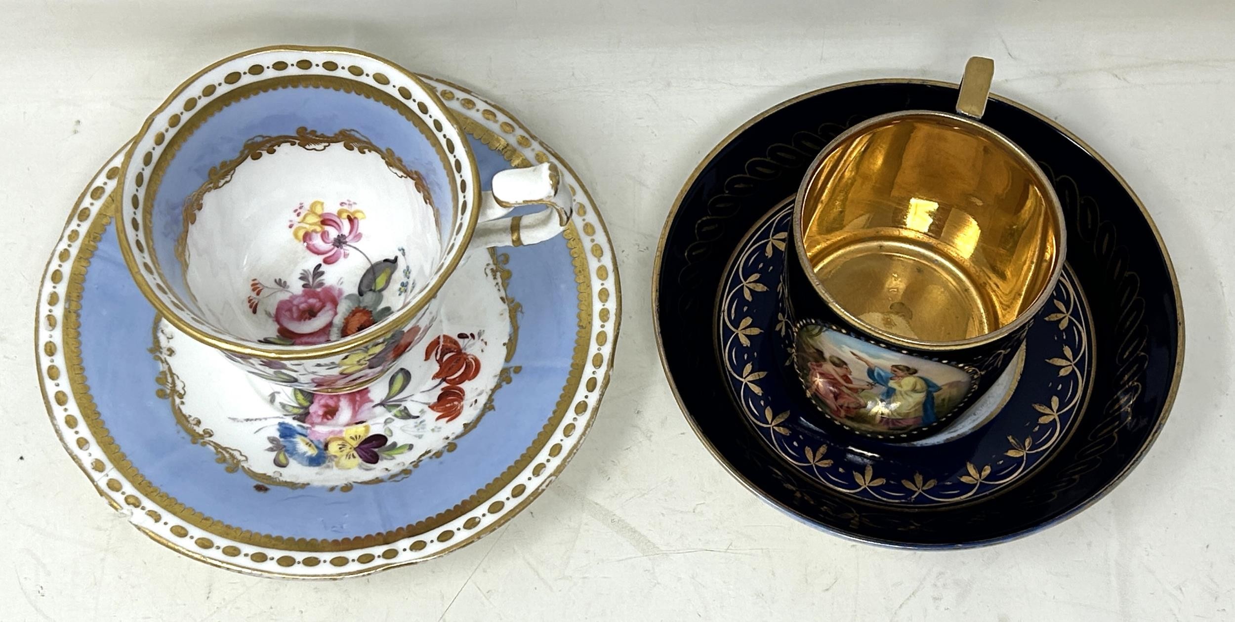 A Vienna style cabinet cup and saucer, and a cabinet cup and saucer (2) - Image 2 of 5