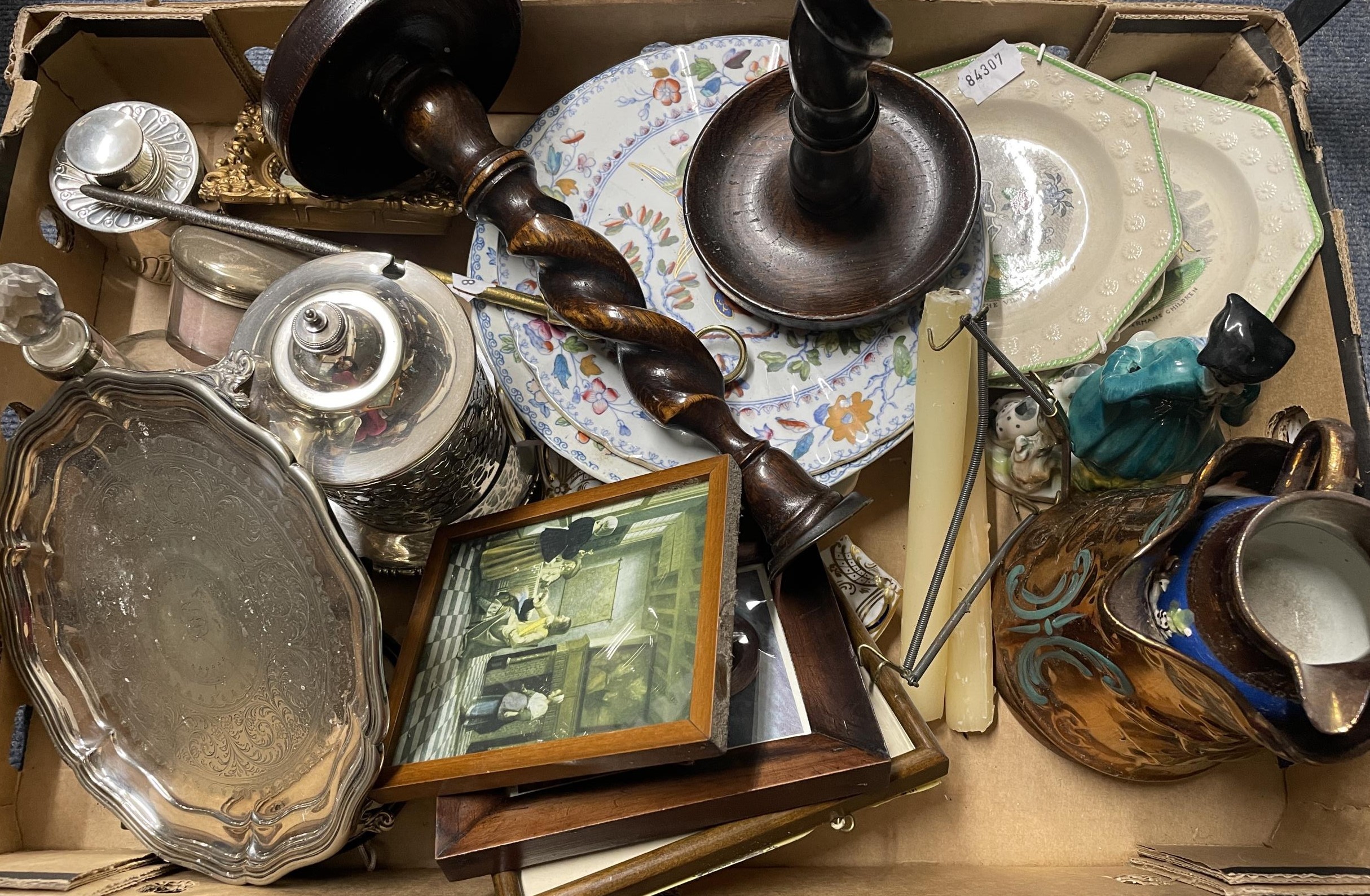 A Dresden bottle vase, assorted other ceramics and silver plate (2 boxes) - Image 2 of 3