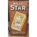 An enamel sign, Wills's Star Cigarettes, 46 x 36 cm