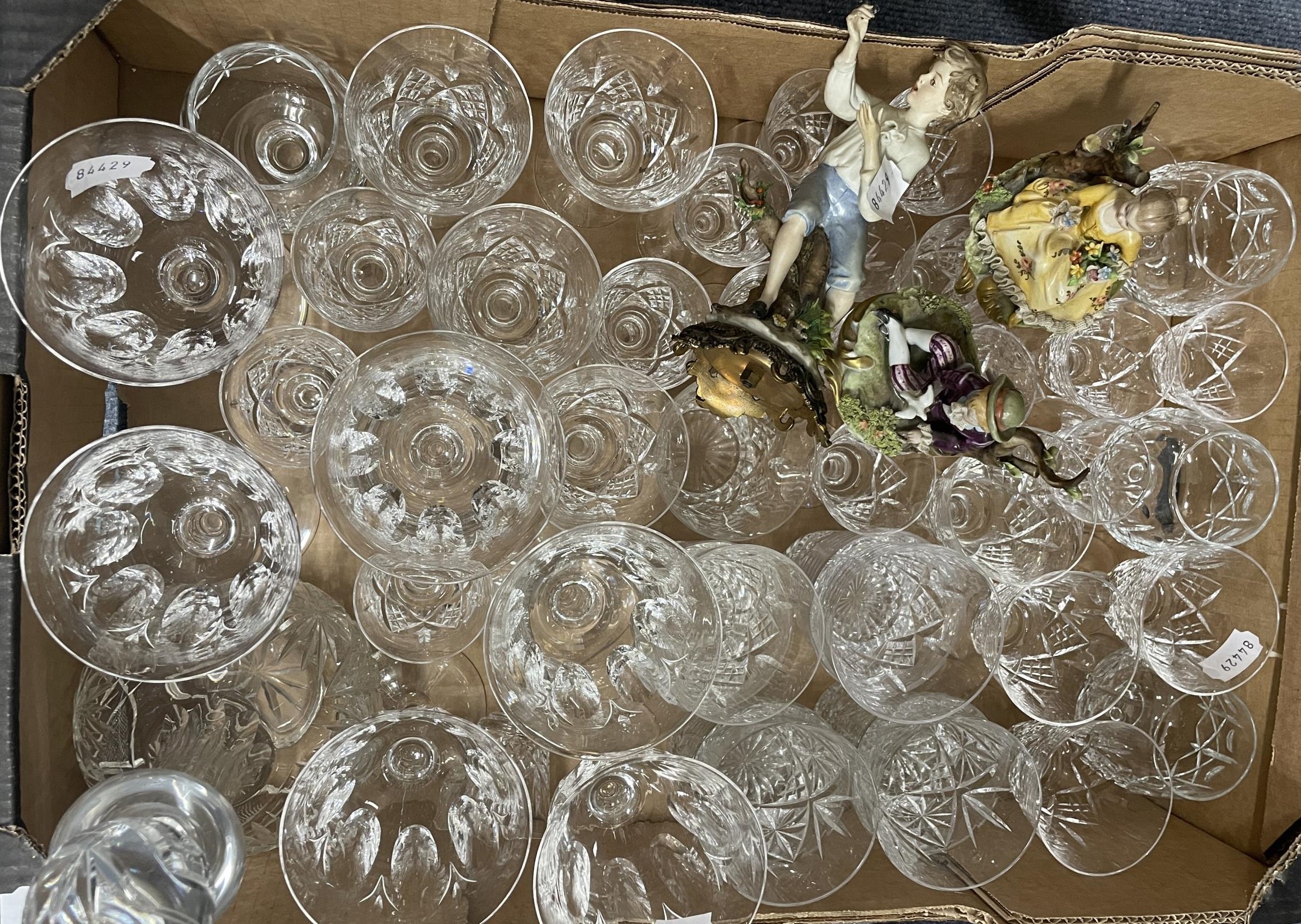 Assorted glassware and three figures (box) - Image 4 of 4