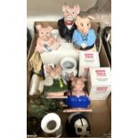 A set of Wade NatWest pig money boxes, and assorted other Wade (box)