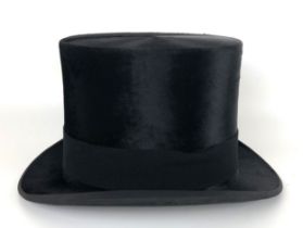 An A J White Hatter & Cap Maker, 74 & 63 Jermyn Street, silk top hat, in a Debenham & Freebody hat