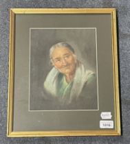 Continental school, portrait of a lady, pastel, 25 x 19 cm, and its pair of an old man (2)