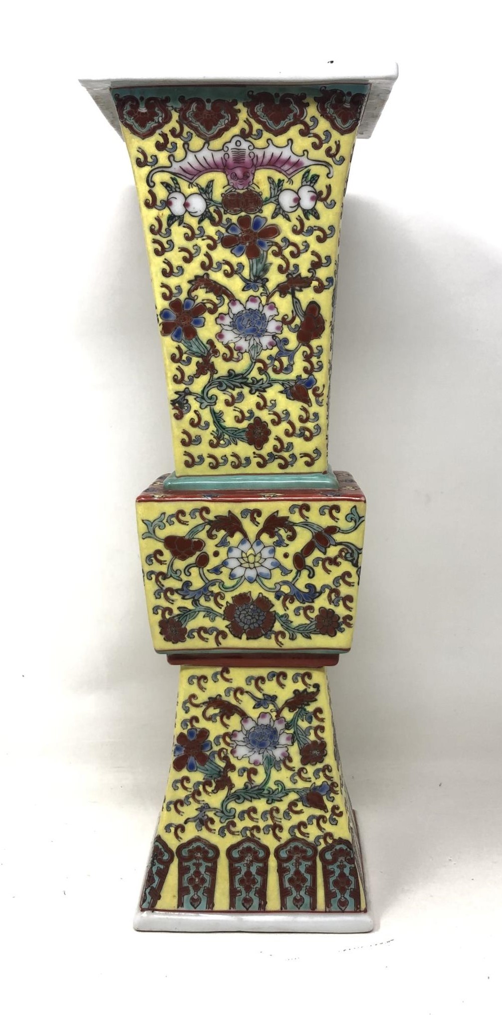 A Chinese yellow ground vase, with a four character mark, 37 cm high - Image 3 of 6