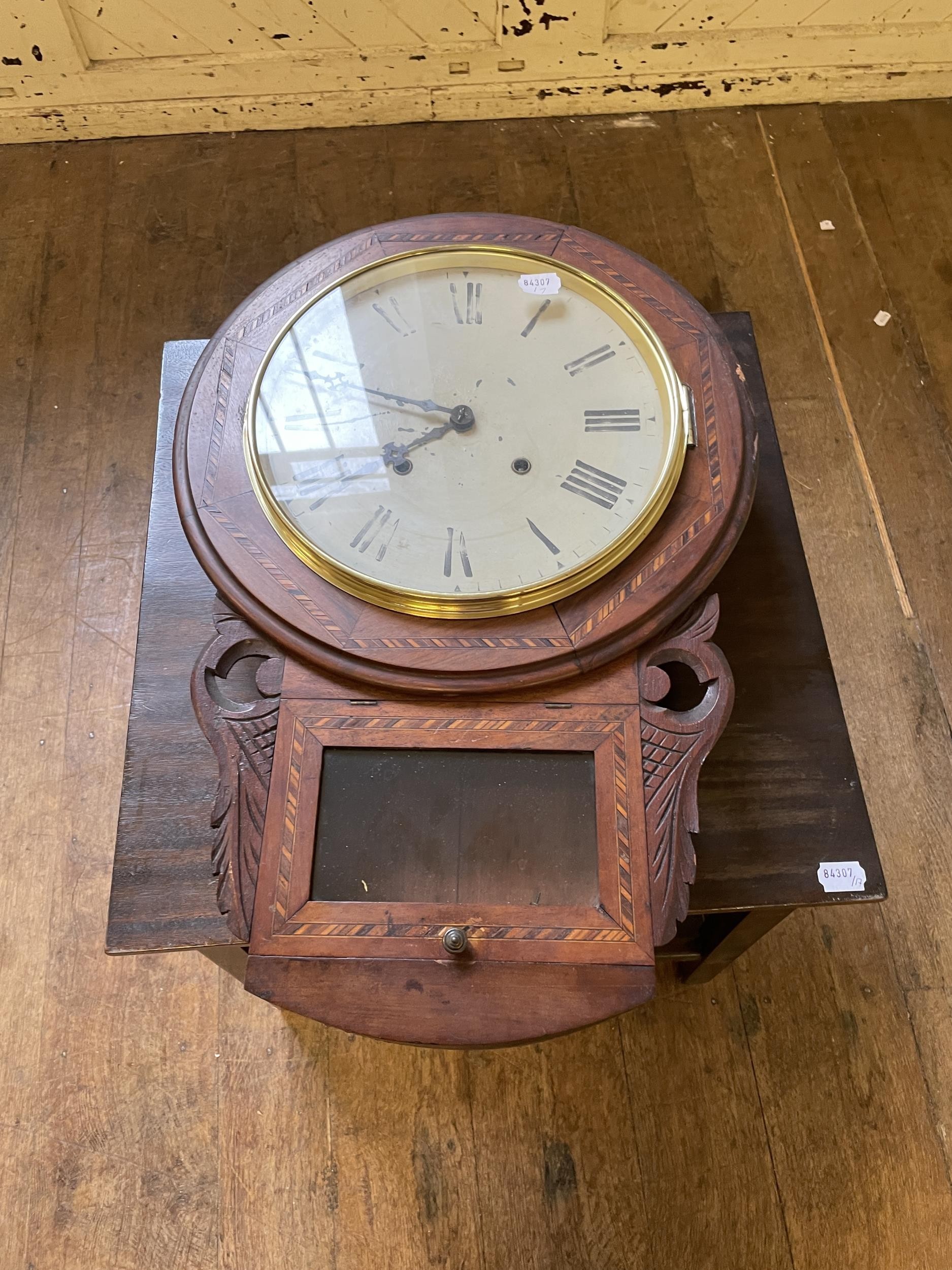 A mahogany armchair, a dressing chest, a drop leaf table, another, a wall clock, and a two tier - Image 5 of 6