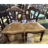 A set of four mahogany dining chairs, with padded seats (4)