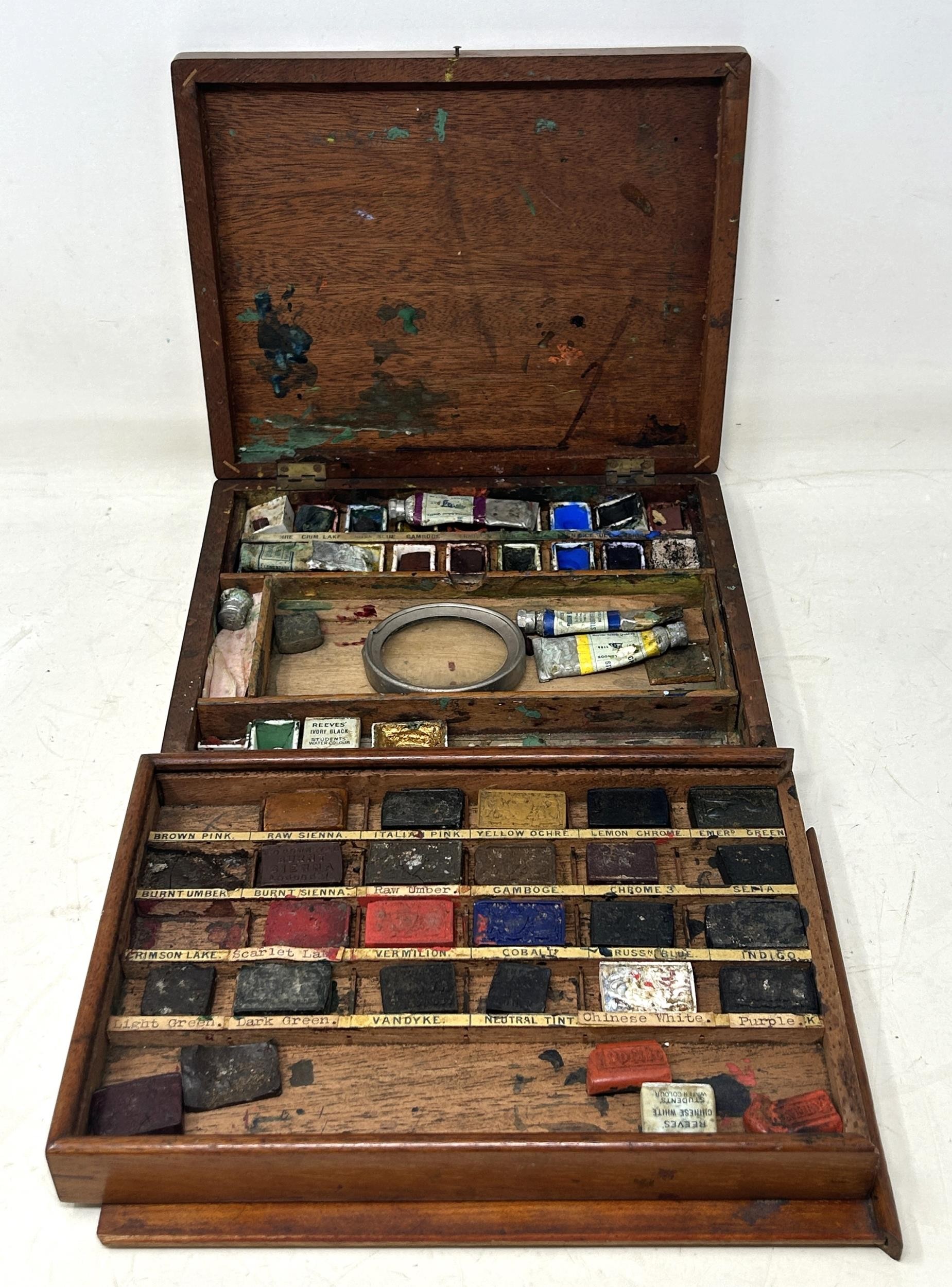 An early 20th century watercolour box, and another (2)