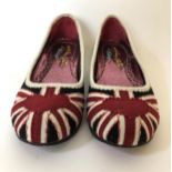 A pair of ladies Poetic Licence of London limited edition ladies Please Me shoes, decorated Union