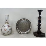 A Dresden bottle vase, assorted other ceramics and silver plate (2 boxes)