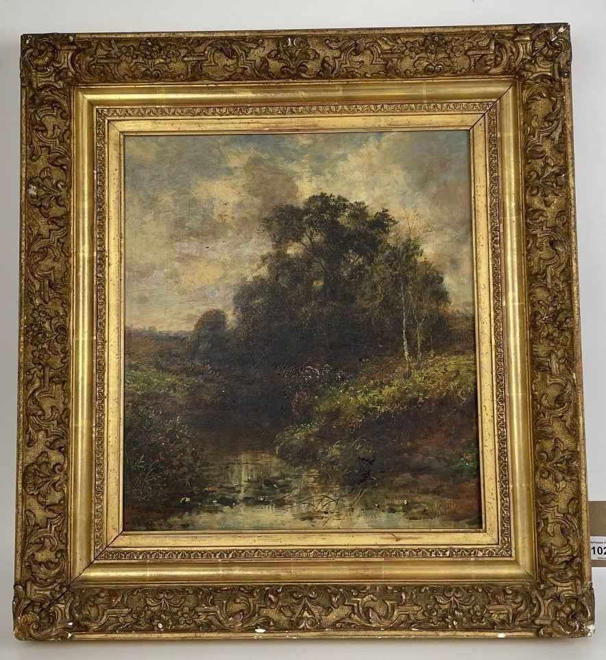 Early 20th century, English school, landscape, initialed KH, oil on canvas, 38 x 33 cm, and a