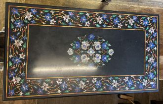 An Italian pietra-dura marble top table, the top 120 x 66 cm