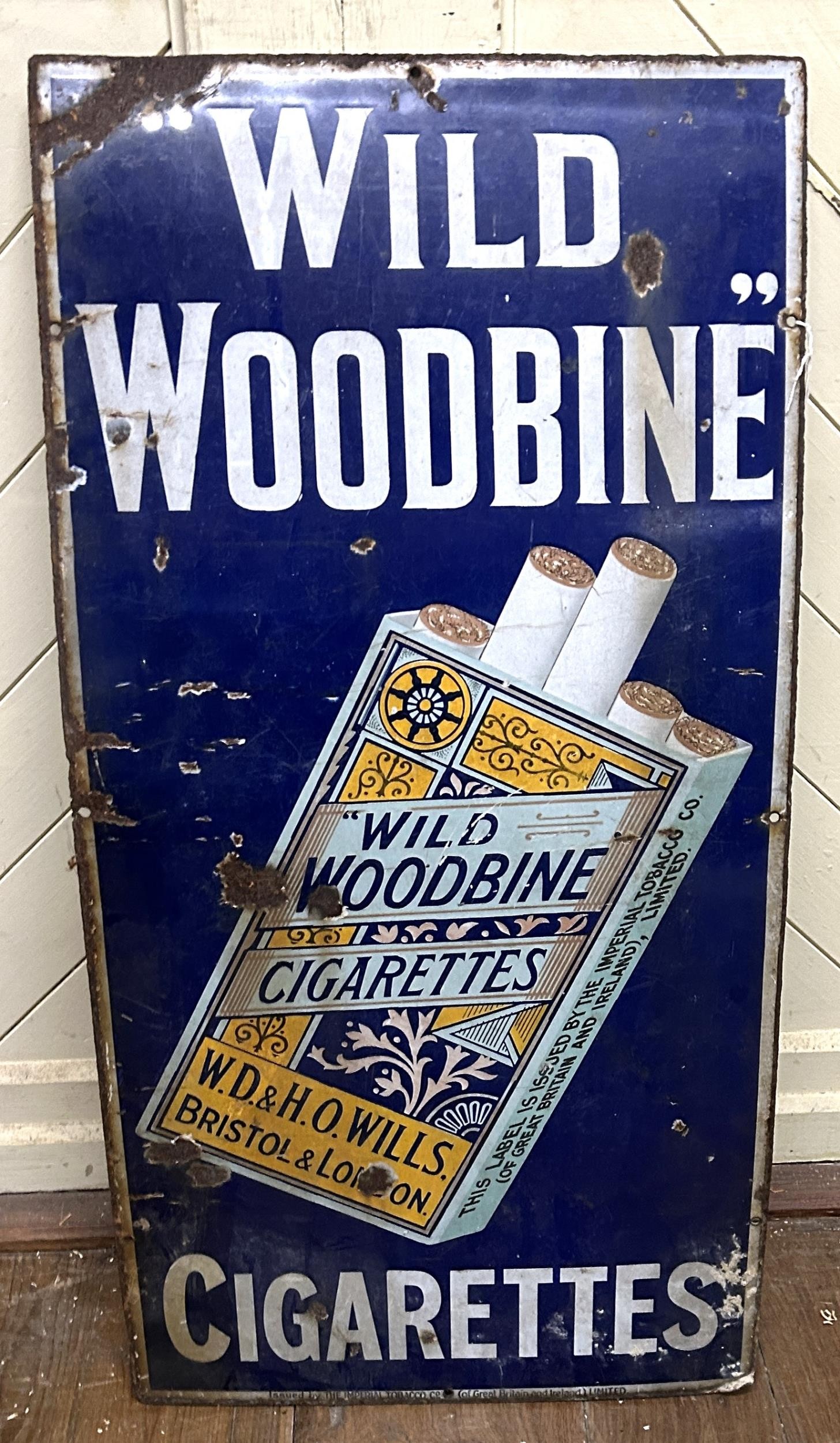 An enamel sign, Wild Woodbine Cigarettes, 95 x 46 cm - Image 4 of 4