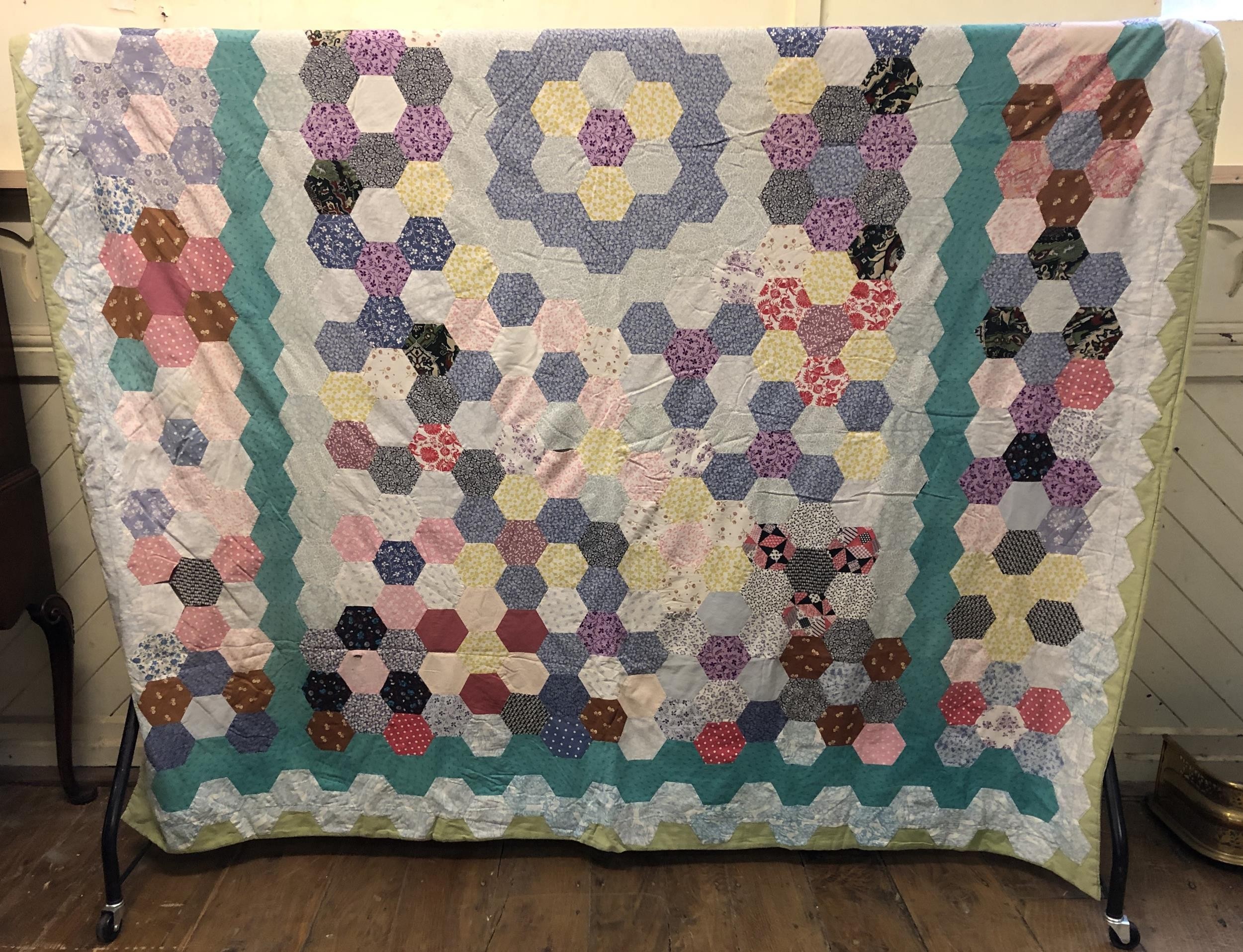 A vintage patchwork quilt, and another (2)