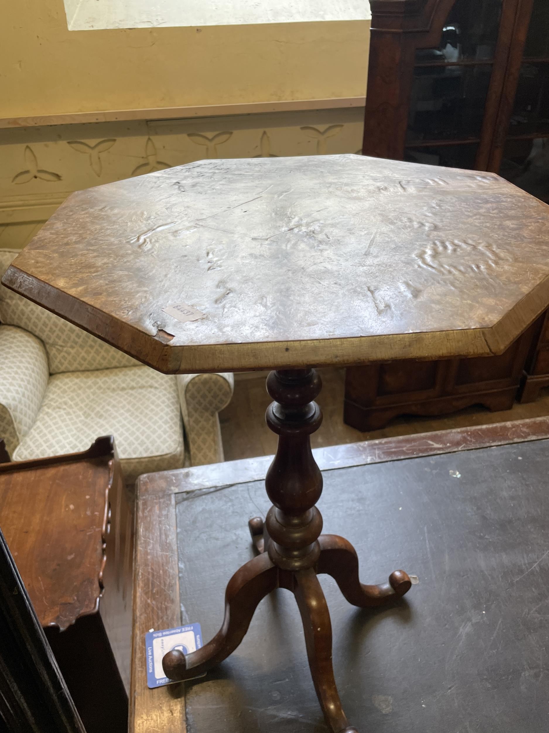 A copper and brass coal bucket, with lions head handles, 45 cm diameter, an oak table and a wine - Image 2 of 5