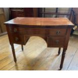 A mahogany sideboard, 92 cm wide, and two demi-lune table ends (3)