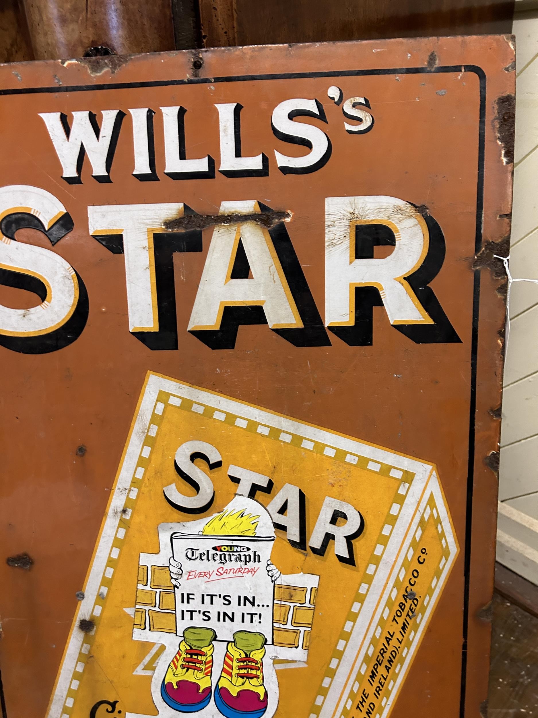 An enamel sign, Wills's Star Cigarettes, 46 x 36 cm - Image 3 of 3