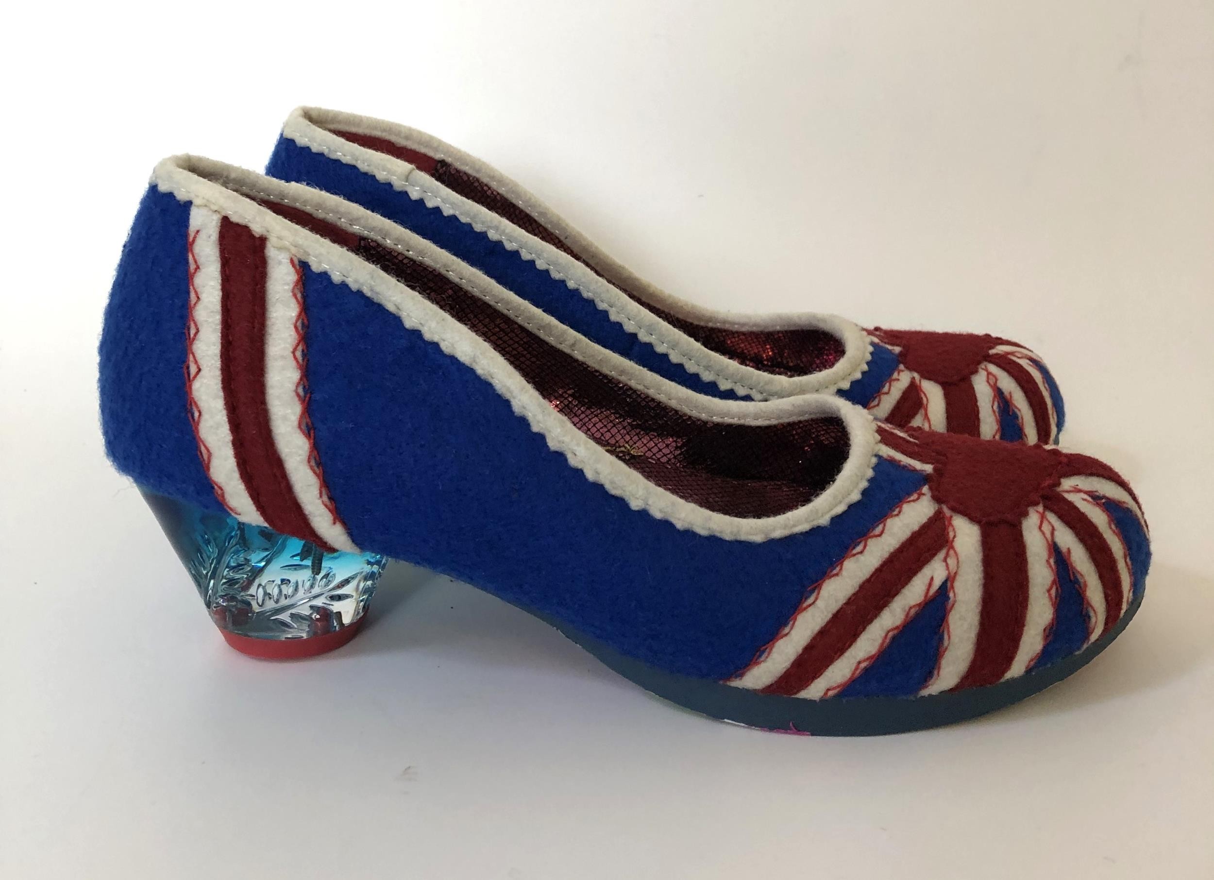 A pair of ladies Irregular Choice of London limited edition ladies Posy shoes, decorated Union - Image 2 of 4