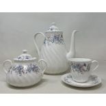 A Wedgwood Angela pattern part service, a Royal Standard White Lady pattern coffee set and a print