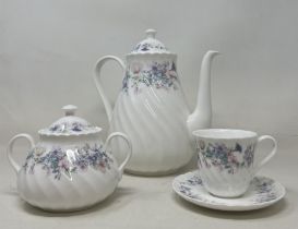 A Wedgwood Angela pattern part service, a Royal Standard White Lady pattern coffee set and a print