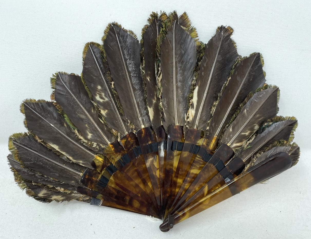 A fancy feather fan, 16 cm - Image 3 of 5