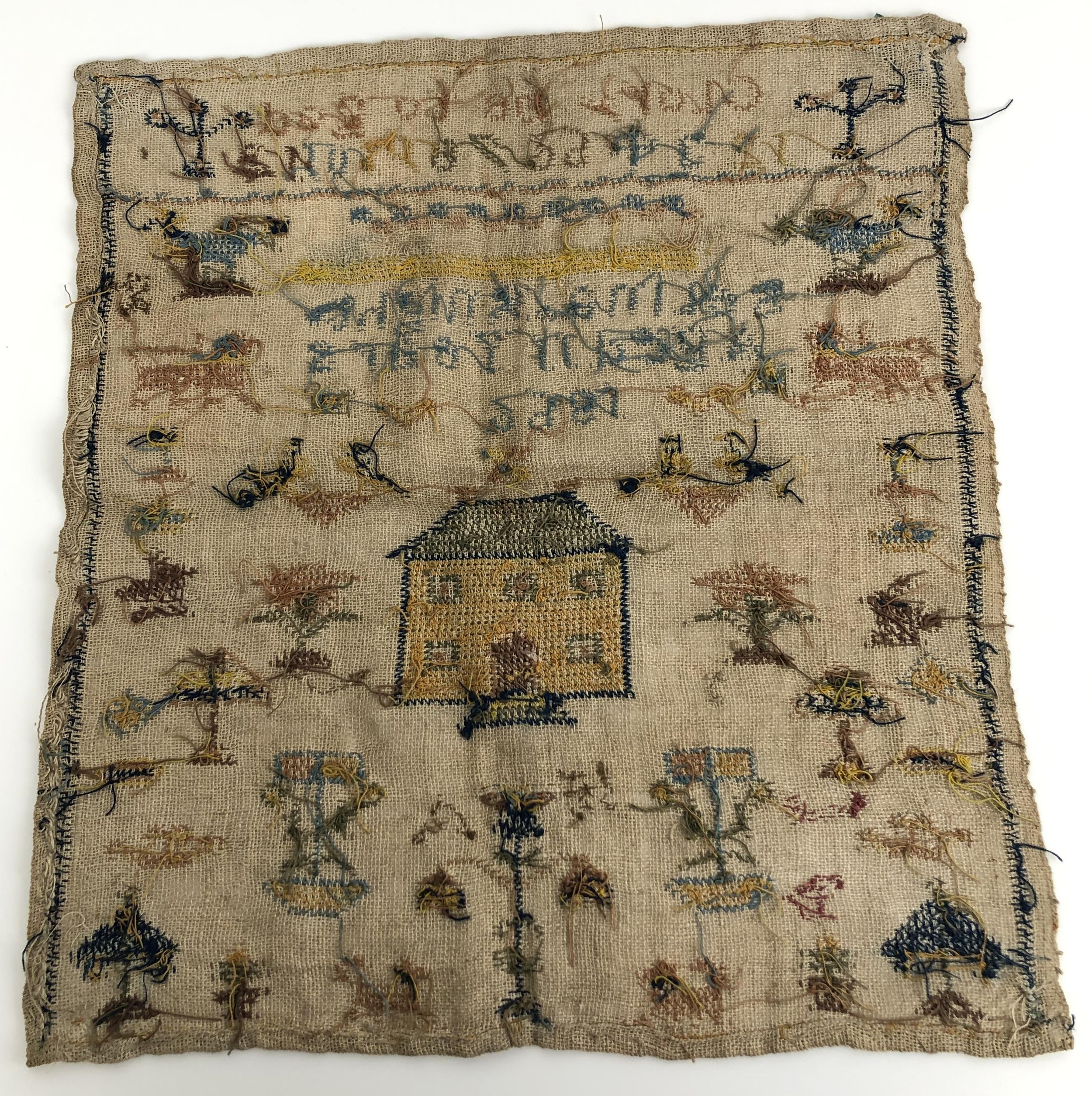 A 19th century sampler, signed Selina Knight, aged 11, dated 1856, 35 x 33 cm - Bild 2 aus 2