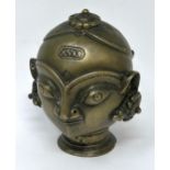 An African style bronze head, 11 cm high