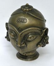 An African style bronze head, 11 cm high