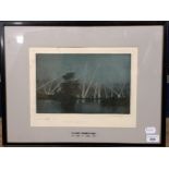 A Claude Rowbotham, print, The lights of London 1917, signed in pencil, dated, 23 x 33 cm, Sodie,