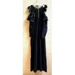 An Ossie Clark for Radley black moss crepe evening dress