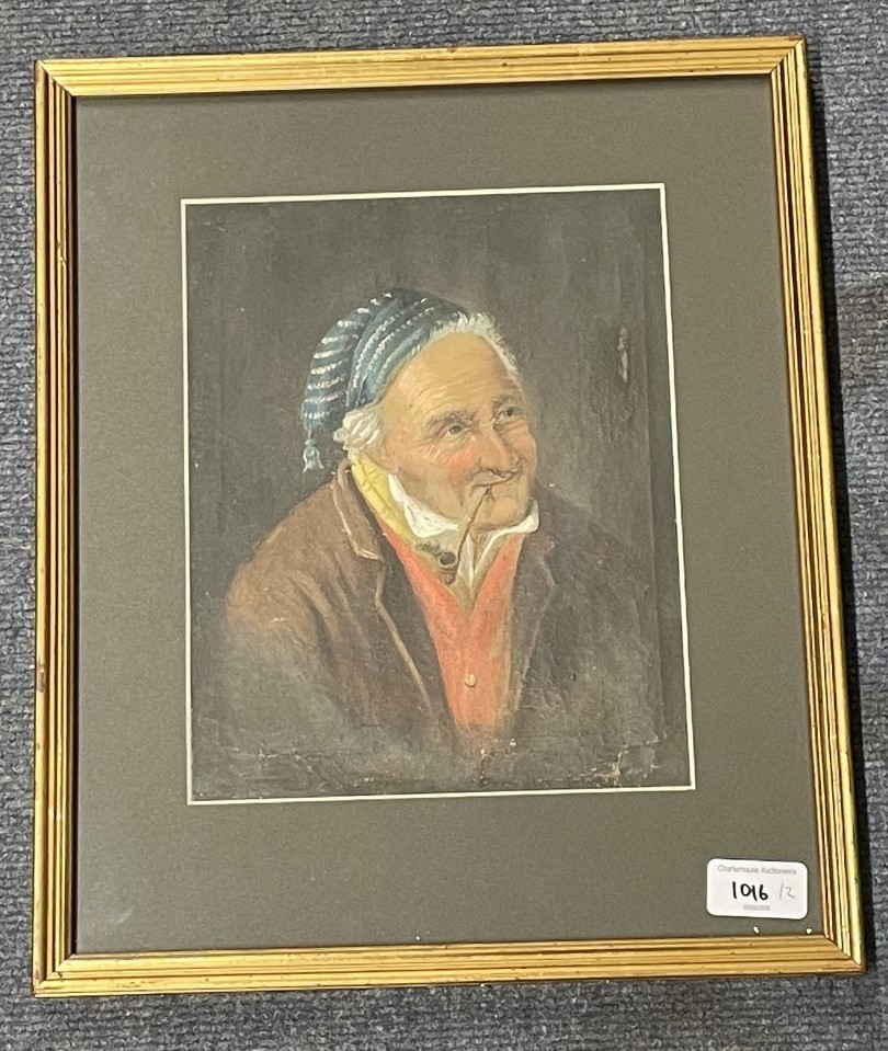 Continental school, portrait of a lady, pastel, 25 x 19 cm, and its pair of an old man (2) - Image 2 of 2