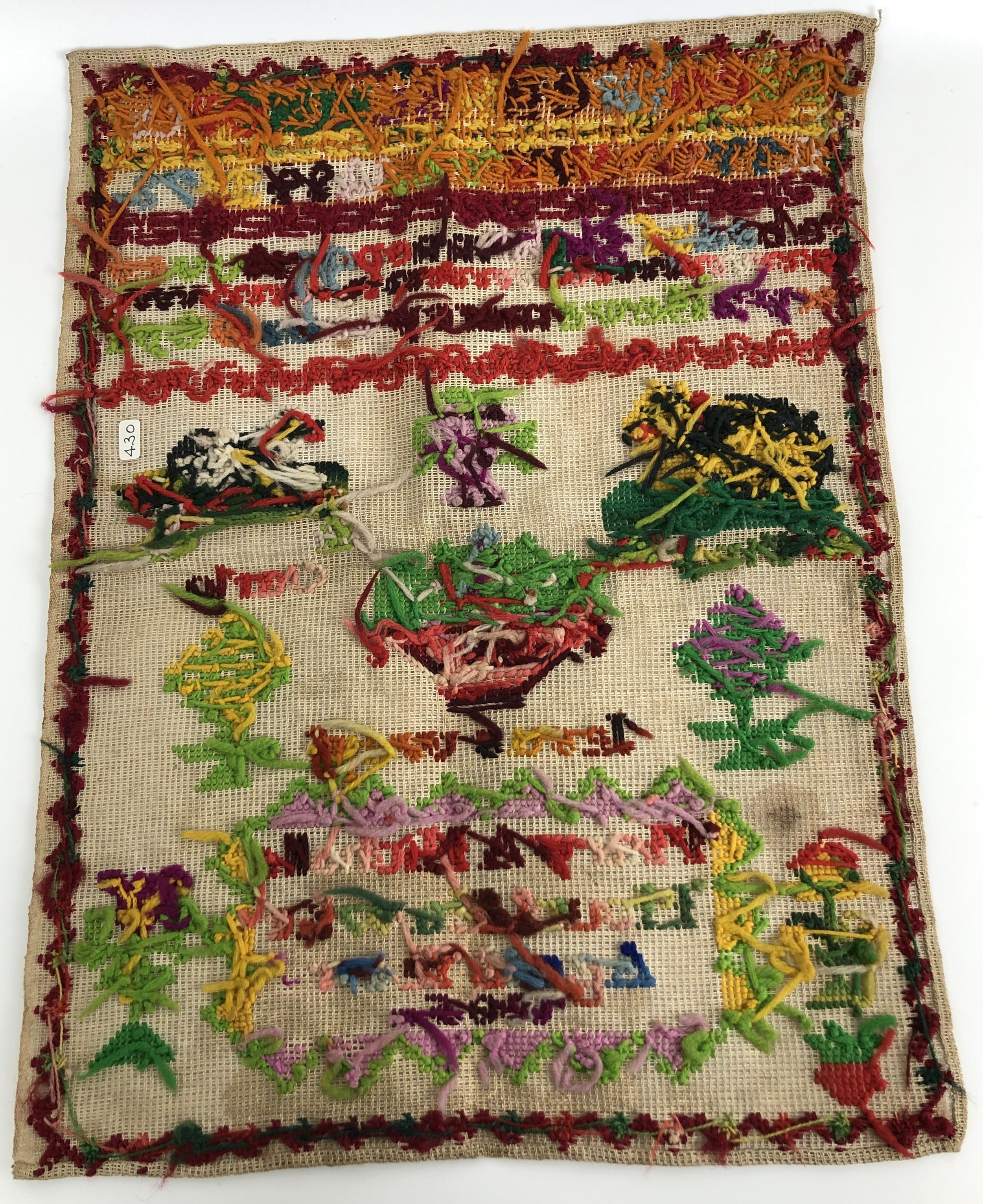 A 19th century sampler, signed Mary Nicholls, 1885, 43 x 32 cm - Bild 2 aus 2